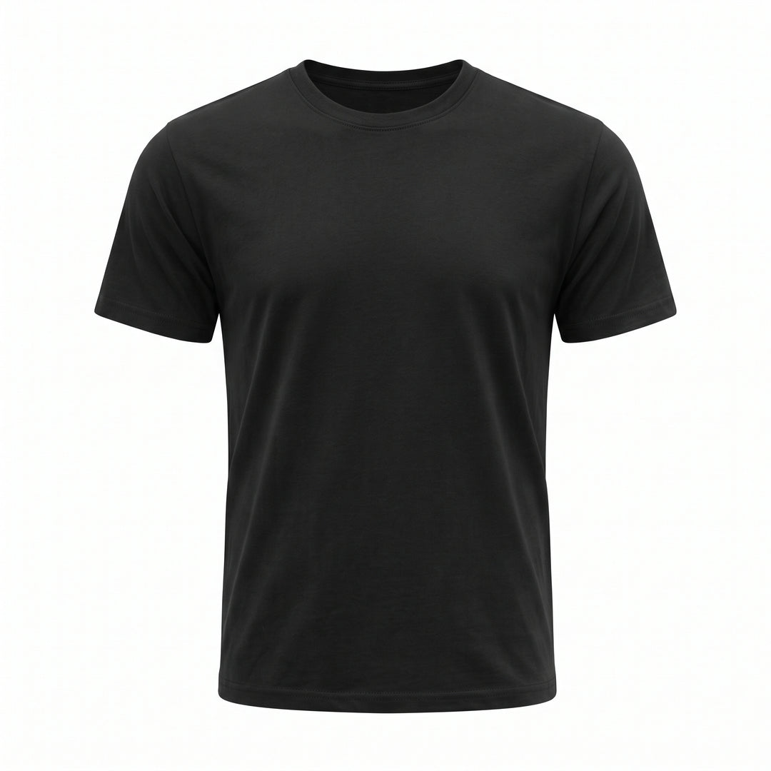 Polera SolidKnit™ negra de frente (pack de 1)