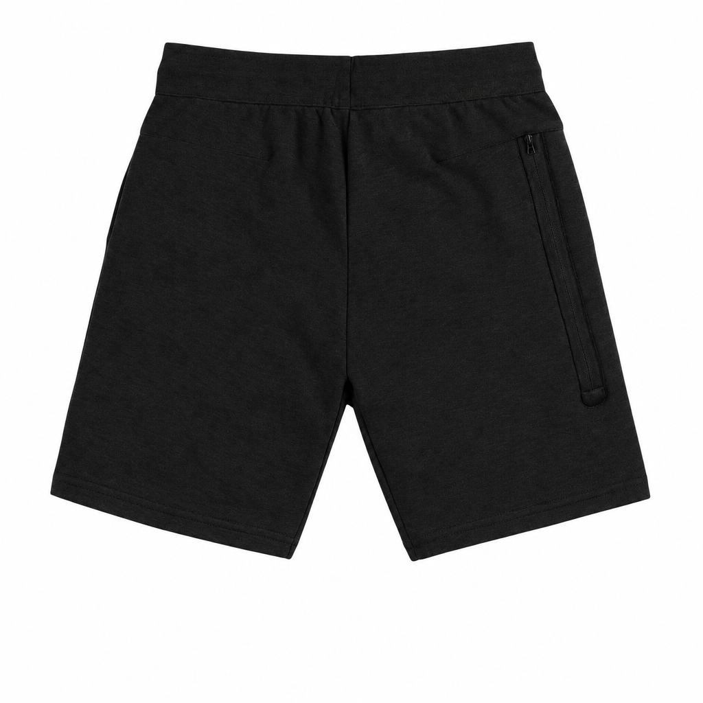 Short Tech negro, vista trasera con bolsillo con cierre